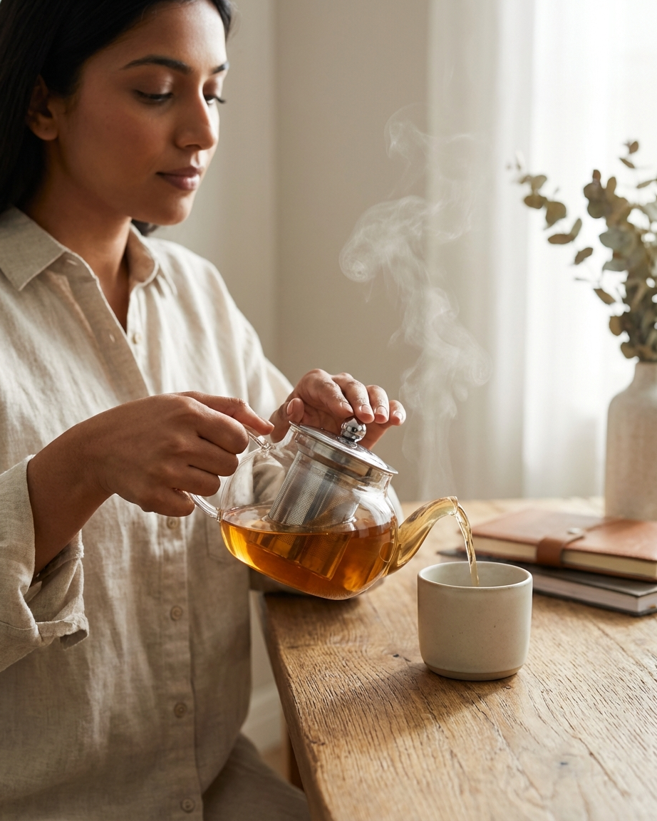 Lotus Glass Teapot with Stainless Steel Infuser (12 oz)
