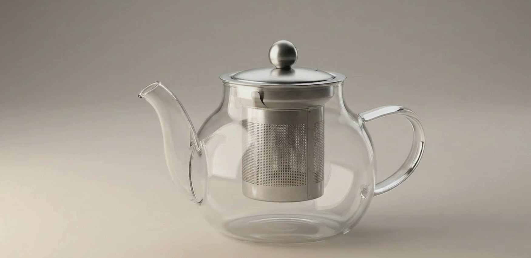 Lotus Glass Teapot with Stainless Steel Infuser (12 oz)